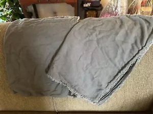 2 Casaluna Gray Textured Raw Edge STANDARD Pillow Shams Cases Zip Linen Blend - Picture 1 of 6