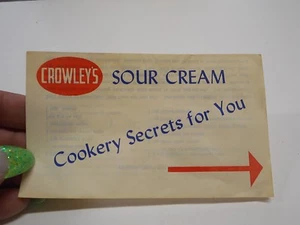 Vintage Crowley's Sour Cream booklet - Picture 1 of 3
