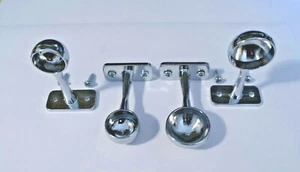 Chrome pole rail End fitting support Bracket for Wardrobe, Cupboard 19mm/ 25mm - Picture 1 of 6