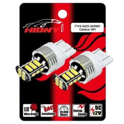 2x 7443 30-LED Brake Tail Turn Signal Light Blinker Light Replacement Bulb 6000K - Image 1 of 4