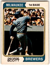 1974 O-Pee-Chee George Scott #27 CREASED CORNER Milwaukee Brewers