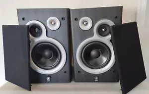 ⭐Yamaha 6-Ohm Bookshelf Speakers Medium Black Wood Finish Sound Great! NX-GX505⭐ - Picture 1 of 5