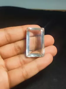 Natural Clear Quartz Cut Faceted Octagon, 38x24x13 mm - Picture 1 of 8