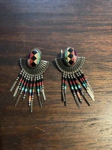 QT Sterling Native American Style Ohrringe - Bild 1 von 2