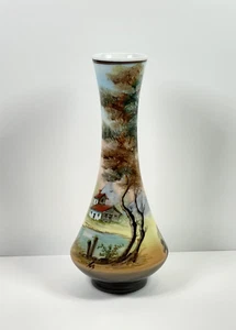 Vaso in ceramica alto Pintado A Mano 26,5 cm dipinto a mano collina spagnola firmato - Foto 1 di 13