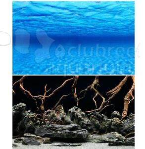 Blue Sea Ocean/ Mystic Lake Driftwood 2 Scene 24"H Aquarium Background