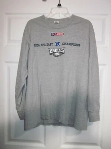 NFL EAGLES 2006 NFC EAST CHAMPIONSHIP LONG SLEEVE GRAY T SHIRT, MENS L, # 490 - Picture 1 of 11