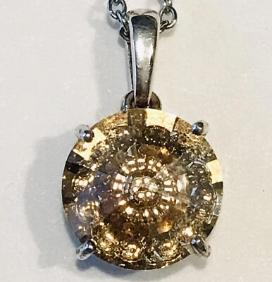 Кулон Swarovski из серебра 925 пробы с золотой тенью и цепочкой из нержавеющей стали 20 дюймов на заказ - Изображение 1 из 4