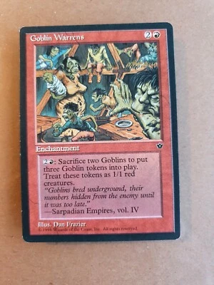 Goblin Warrens MTG Fallen Empires (1994) Rare Red Enchantment NM - Image 1 of 2
