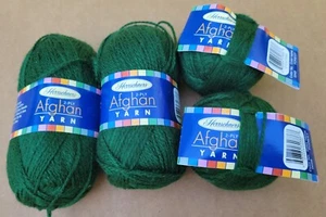 Herrschners Afghan x4 Forest Green 2oz 220 yds 2ply #2 Fine 100% Acrylic Yarn - Picture 1 of 4