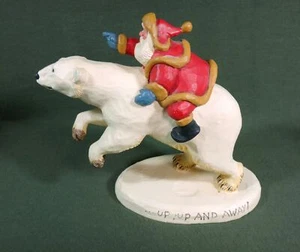 "UP UP AND AWAY" House of Hatten SANTA RIDING A POLAR BEAR Susan Smith 1997 ltd - Picture 1 of 11