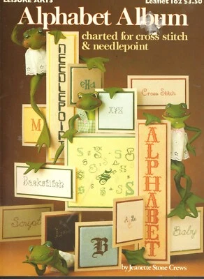 Alphabet Album Counted Cross Stitch Pattern Book Leisure Arts Leaflet 162 - Image 1 of 2