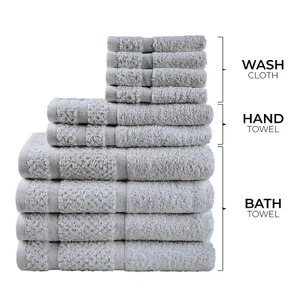 Bath Towel Set10 Piece Upgraded Softness Durability Grey Free Shipping - Picture 1 of 11