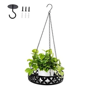 ARTORA Metal Plant Hanger, Modern Plant Hanging Basket Decorative Black Plant - Picture 1 of 8