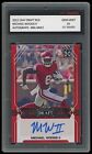 Michael Woods Ii 2022 Leaf Draft Red Autograph 1St Graded 10 Rookie Card Nfl