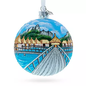Bora Bora, Französisch-Polynesien Glaskugel Weihnachtsschmuck 4 Zoll - Bild 1 von 5