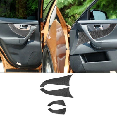 Cubierta de panel de puerta interior de fibra de carbono 4 piezas para Infiniti FX35/37/50 QX70 Foto 1 de 4
