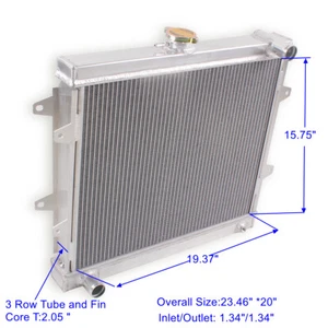 Radiador de refrigeración de aluminio 3 filas MT para camioneta Toyota 1984-1995 4 corredores 2,4 L L4 - Imagen 1 de 11