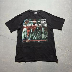 Vintage White Zombie Shirt Mens Large Black 1995 Astro Creep Tour Rob Alt Grunge - Picture 1 of 8