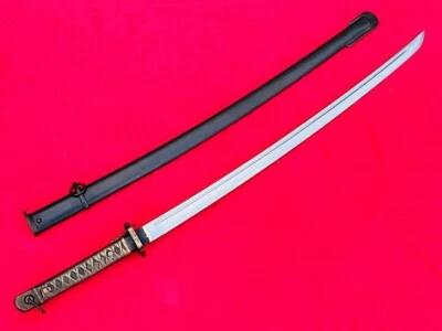 Espada suboficial militar japonesa vintage samurai katana mango de latón con número Foto 1 de 4