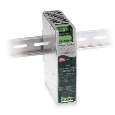 MeanWell New DRDN20-24 20A 24V DIN Rail Type Redundancy Module - Image 1 of 4