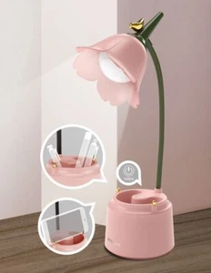 Pink Desk Lamp Rechargeable Led Lamp With Usb Charging Port Kawaii Desk Accessor - Picture 1 of 7