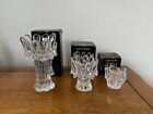 3 Kosta Sunflower Ice Candle Holders by Goran Warff - 3", 4" 7 Boxed Excellent
