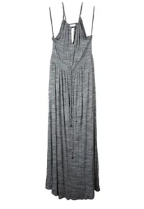 Banana Republic women's heather gray halter strap split hem maxi dress M - Picture 1 of 11