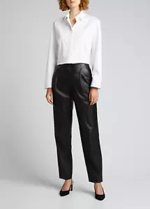 Authentic New $1195 VINCE Black Leather Pants Size 0 - Picture 1 of 7