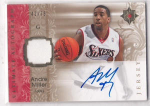 2006-07 Upper Deck Ultimate #AU-AM Andre Miller Game Used Jersey Auto 42/75