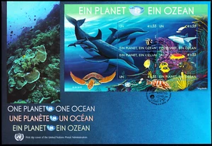 1) UNO Wien Block 26 Mi 645-648 "Ein Planet - Ein Ozean" 2010 auf Schmuck-FDC - Bild 1 von 3