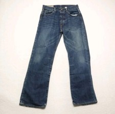 Abercrombie & Fitch Men's Size 32x34 Blue Bootcut Dark Wash 100% Cotton Jeans