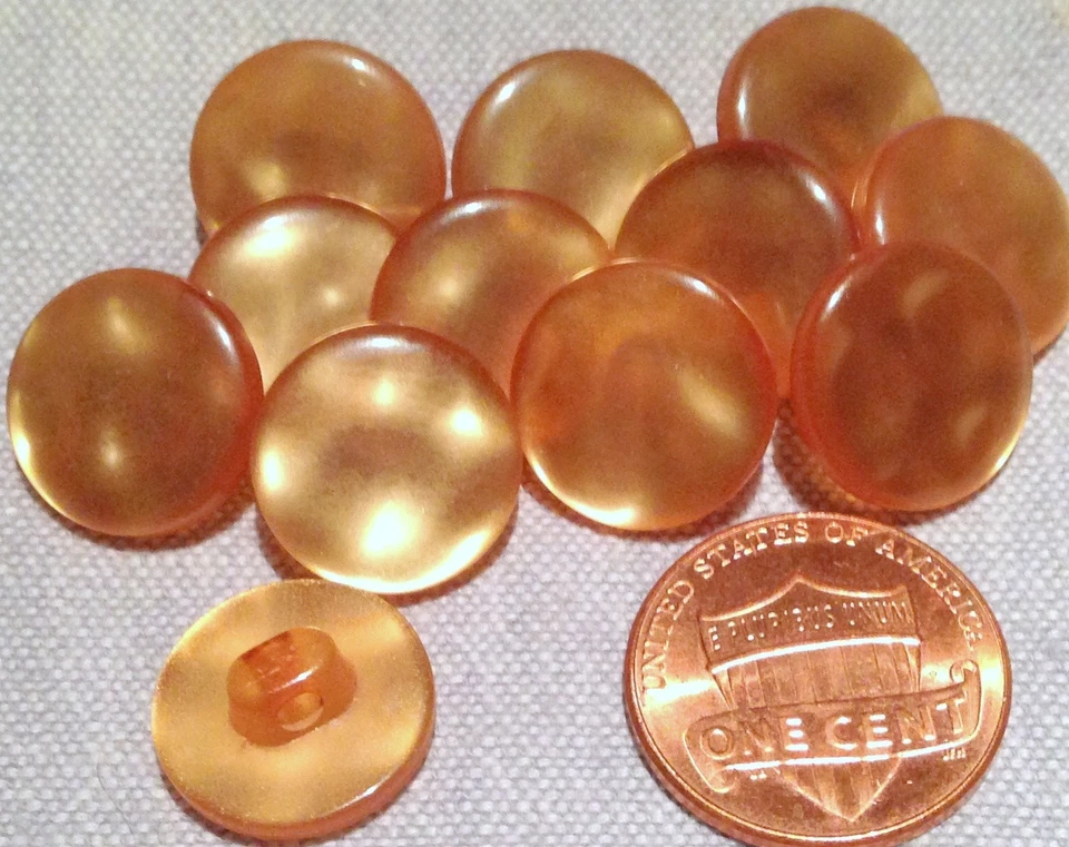 12 botones de vástago de plástico amarillo dorado perlado superior plano 14 mm 9/16" # 7837 Foto 1 de 1