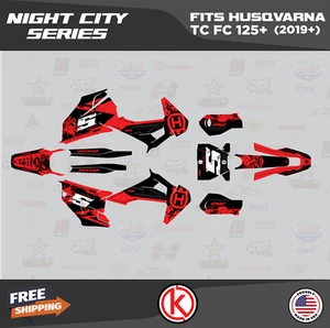 Graphics kit for Husqvarna TC125 TC250 FC250 FC450 2019-2022 - NightCity Red - Bild 1 von 6