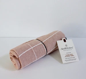 Hearth & Hand with Magnolia Plaid Flour Sack Kitchen Towel Cotton Blush/Cream - Picture 1 of 4