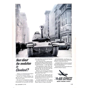 Publicité imprimée AIR Express Shippers 1951 obtient des réservoirs construits à Cleveland 8x11 - Photo 1/3