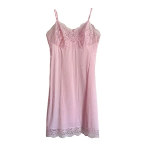 Vintage Womens Slip Dress Lace Fairy Babydoll Light Pink Lingerie Romantic Small - Picture 1 of 7