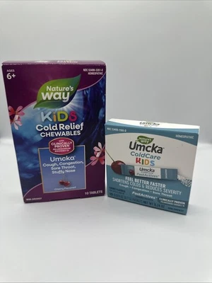 2 Nature's Way Umcka ColdCare Kids Powder Packets & Chewables Cherry  Ex 5/26 - Image 1 of 4