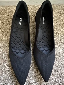 Vivaia Shoes Womens Pointed Toe Black Knit Fabric Aria Wedge Pro Sz 8.5 (39) - Picture 1 of 12