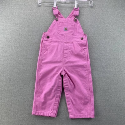 Mono con tirantes de lona Carhartt talla 18M rosa lindo granjero Foto 1 de 4