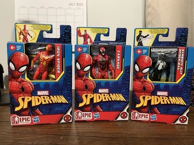 Spider-Man Epic Hero Serie 3 Figuras: Carnage, Iron-Spider, Traje Simbionte Foto 1 de 4