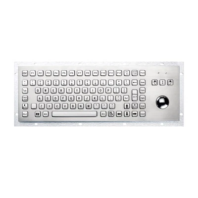 89Keys Stainless Steel USB Rugged Keyboard With Trackball For Self Service Kiosk - Image 1 of 4