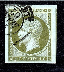 💎 GRAND LUXE 1C NAPOLEON No11 SIGNE / oblit ALGERIE COTE > 150 Euros / 💎 - Picture 1 of 2