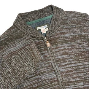 Carbon2Cobalt Mens Small Lined Knit Full Zip Sweater Brown Cotton Grandpa Dad - Picture 1 of 9