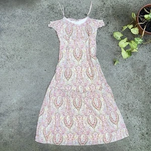 FOREVER NEW 100% Silk Floral Paisley Beautiful Summer Boho Hippie Maxi Dress SZ8 - Picture 1 of 12