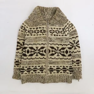 Suéter Cowichan Tejido Lana Copo de Nieve Vintage Talla Mediana - Imagen 1 de 20