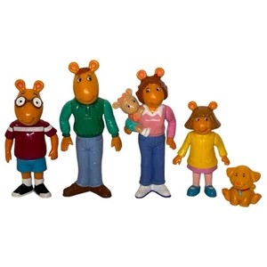 Lote De 5 Figuras Hasbro PVC Juguetes De Colección 1996 Arthur Aardvark Family PBS Niños - Imagen 1 de 3
