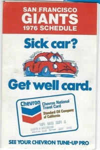 1976 San Francisco Giants Chevron Folded Pocket Schedule - Bild 1 von 1