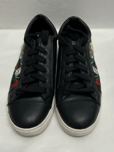 Sneakers boho Steve Madden taglia 8 Marcelo nere ecopelle ricamate con perline - Foto 1 di 6