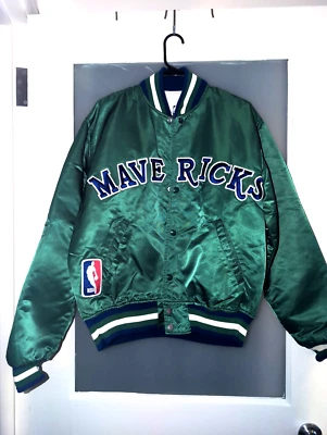 Chaqueta de satén de colección Starter Dallas Mavericks para hombre grande años 80 90 Foto 1 de 4